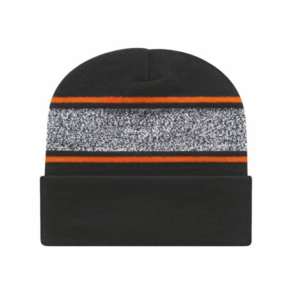 USA-Made Variegated Striped Cuffed Beanie Thumbnail