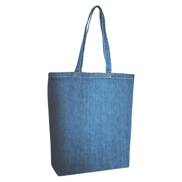 Cotton Denim Gusseted Tote Bag Thumbnail