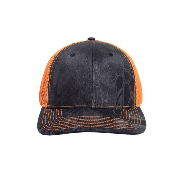 Structured Camo Trucker With Solid Mesh Back Hat Thumbnail