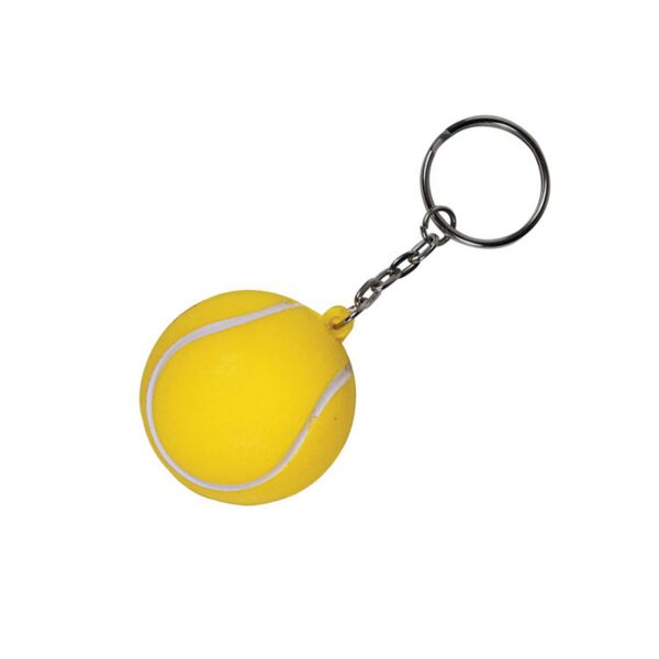Tennis Ball Shape Stress Ball Keychain Thumbnail