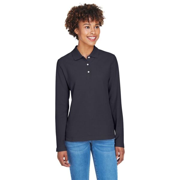 Women's Pima Piqué Long Sleeve Polo Thumbnail