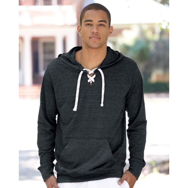 Unisex Jersey Sport Lace Hooded Pullover Thumbnail