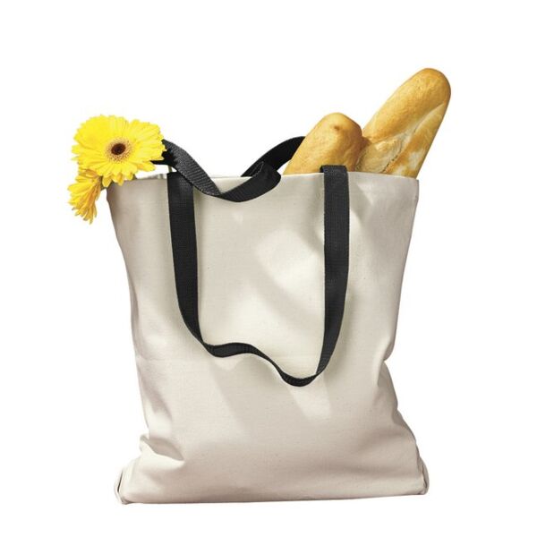 Canvas Tote with Contrasting Handles Thumbnail