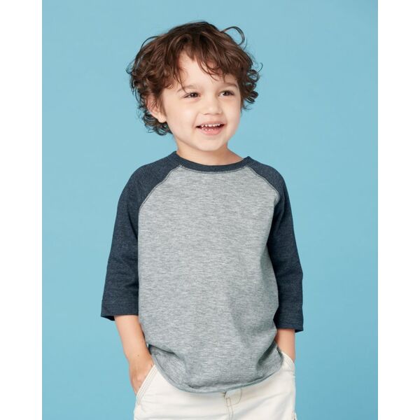 Toddler Baseball Fine Jersey Three-Quarter Sleeve Tee Thumbnail