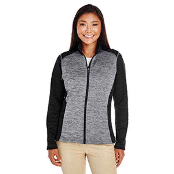 Ladies' Newbury Colorblock Mélange Fleece Full-Zip Thumbnail