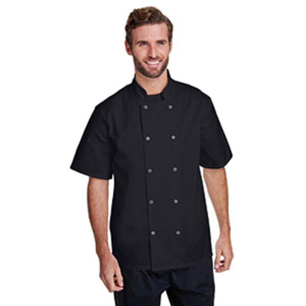 Unisex Studded Front Short-Sleeve Chef's Jacket Thumbnail