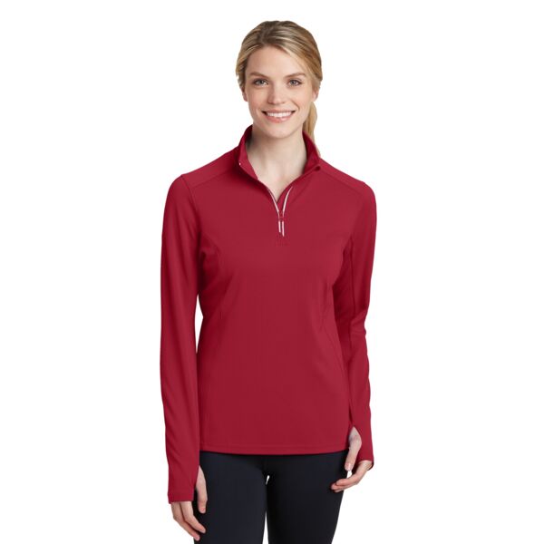 Ladies Sport Wick ® Textured 1/4 Zip Pullover Thumbnail